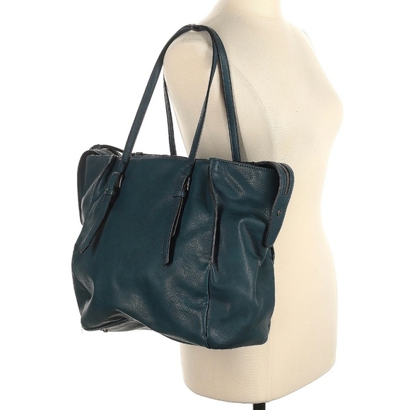 Urban Expressions large Teal Vegan Leather Purse Shoulder Tote Bag - Picture 1 of 3